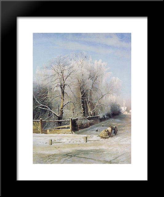 Winter Landscape. Moscow 20x24 Black Modern Wood Framed Art Print Poster by Savrasov, Aleksey