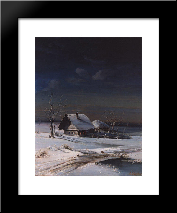 Winter Landscape 20x24 Black Modern Wood Framed Art Print Poster by Savrasov, Aleksey
