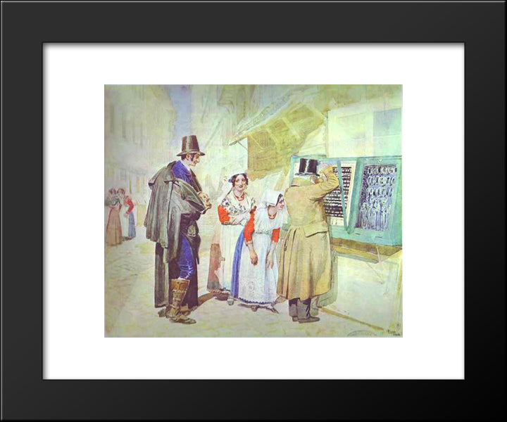 A Bridegroom Buying A Ring For His Fiancee 20x24 Black Modern Wood Framed Art Print Poster by Ivanov, Alexander