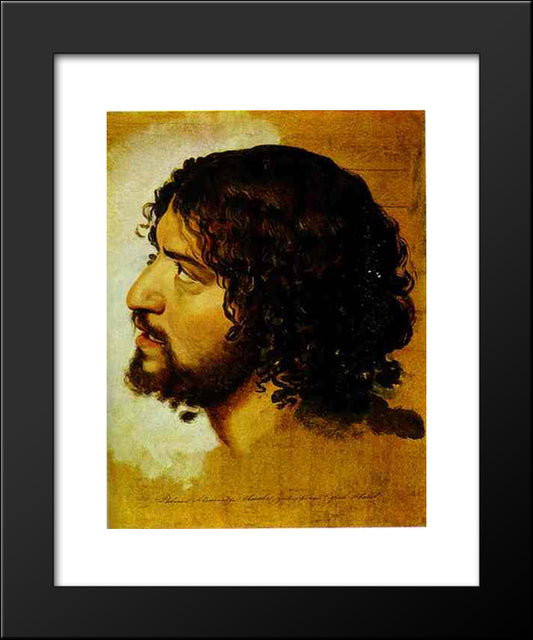 A Head Of A Young Man 20x24 Black Modern Wood Framed Art Print Poster by Ivanov, Alexander