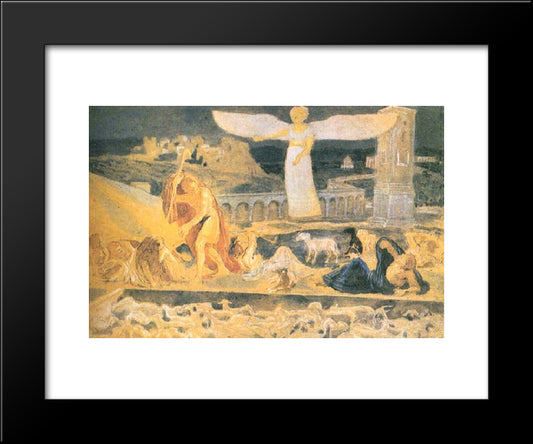 Adoration Of The Shepherds 20x24 Black Modern Wood Framed Art Print Poster by Ivanov, Alexander