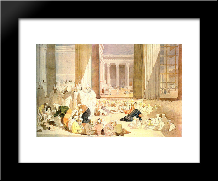 Christ'S Sermon In The Temple 20x24 Black Modern Wood Framed Art Print Poster by Ivanov, Alexander