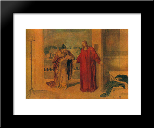 Jesus And Nicodemus 20x24 Black Modern Wood Framed Art Print Poster by Ivanov, Alexander