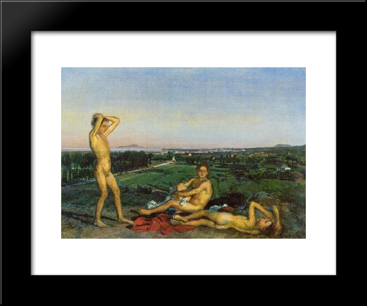 On The Shore Of The Bay Of Naples 20x24 Black Modern Wood Framed Art Print Poster by Ivanov, Alexander