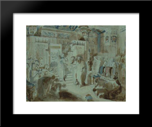 Pharaoh Asked Moses To Bring Jewish People Out Of Egypt 20x24 Black Modern Wood Framed Art Print Poster by Ivanov, Alexander