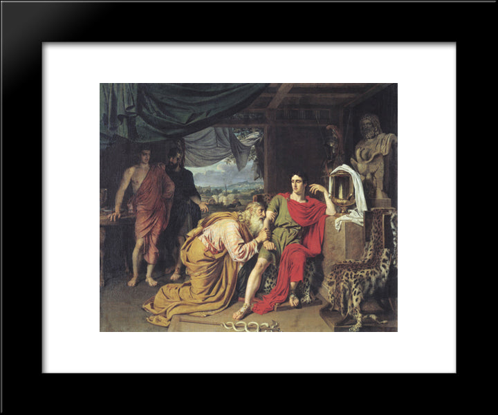 Priam Asking Achilles For Hector'S Body 20x24 Black Modern Wood Framed Art Print Poster by Ivanov, Alexander