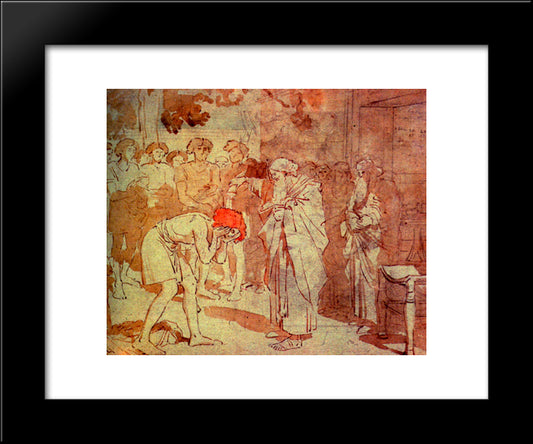 Samuel Anoints David To The Kingdom 20x24 Black Modern Wood Framed Art Print Poster by Ivanov, Alexander