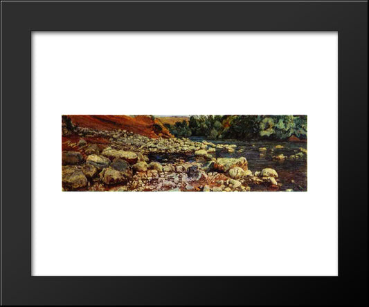 Stones On A River Shore 20x24 Black Modern Wood Framed Art Print Poster by Ivanov, Alexander