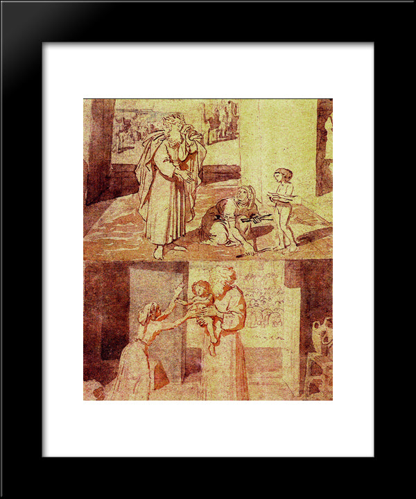 The Prophet Elijah And The Widow Sareptana 20x24 Black Modern Wood Framed Art Print Poster by Ivanov, Alexander