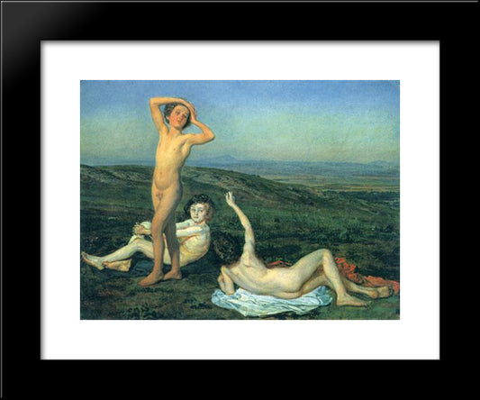 Three Nude Boys 20x24 Black Modern Wood Framed Art Print Poster by Ivanov, Alexander