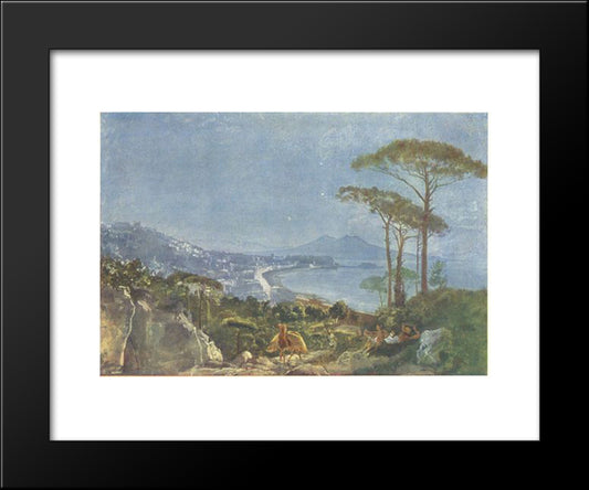 View Of Naples From The Road In Pozilippe 20x24 Black Modern Wood Framed Art Print Poster by Ivanov, Alexander