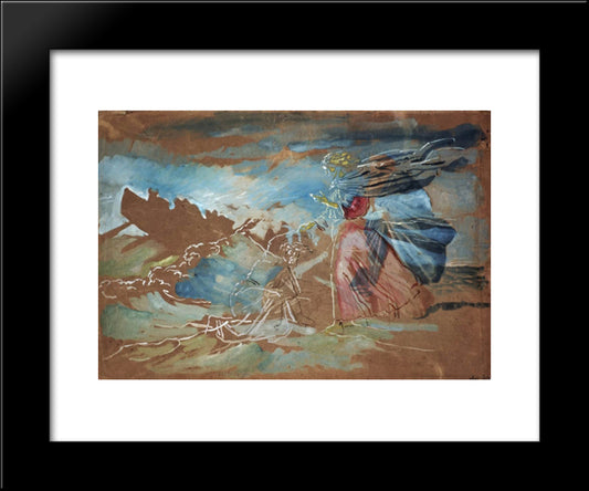 Walking On Water (Christ Saves Peter Began To Sink) 20x24 Black Modern Wood Framed Art Print Poster by Ivanov, Alexander