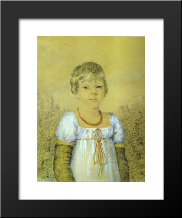 Portrait Of A Girl 20x24 Black Modern Wood Framed Art Print Poster by Orlowski, Alexander