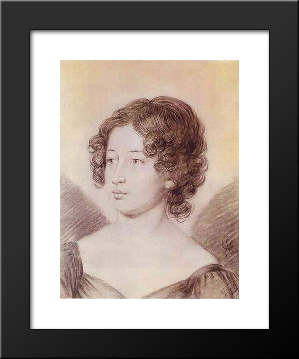Portrait Of A Woman 20x24 Black Modern Wood Framed Art Print Poster by Orlowski, Alexander