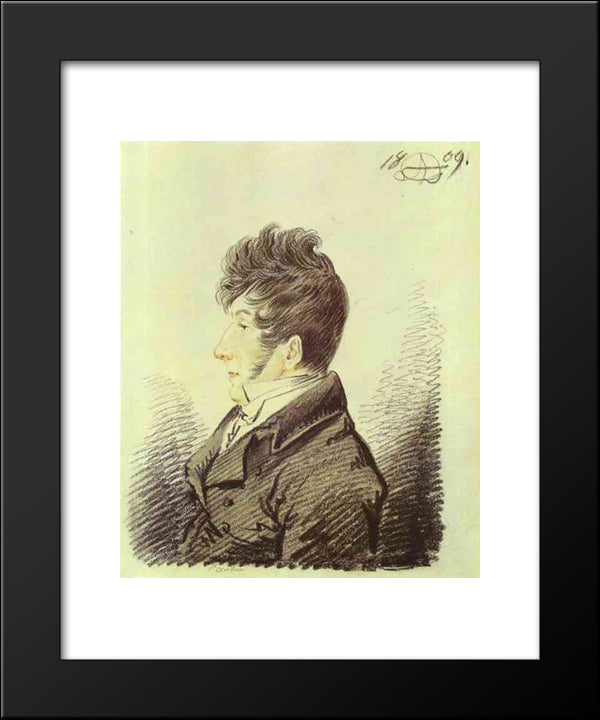 Portrait Of Petr Shalikov 20x24 Black Modern Wood Framed Art Print Poster by Orlowski, Alexander