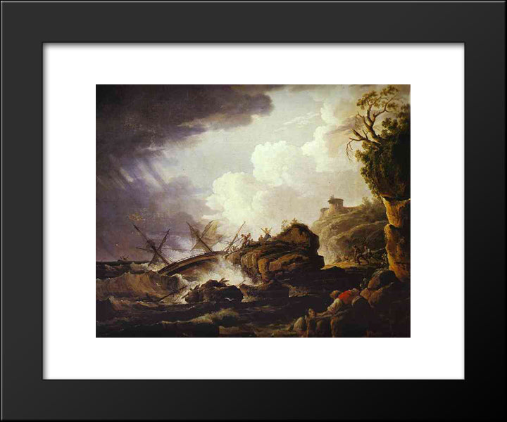 Shipwreck 20x24 Black Modern Wood Framed Art Print Poster by Orlowski, Alexander