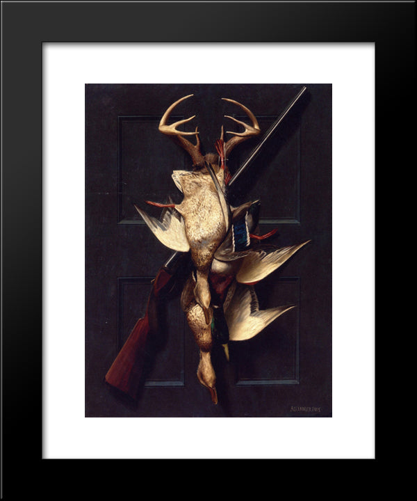 A Hunter'S Still Life 20x24 Black Modern Wood Framed Art Print Poster by Pope, Alexander