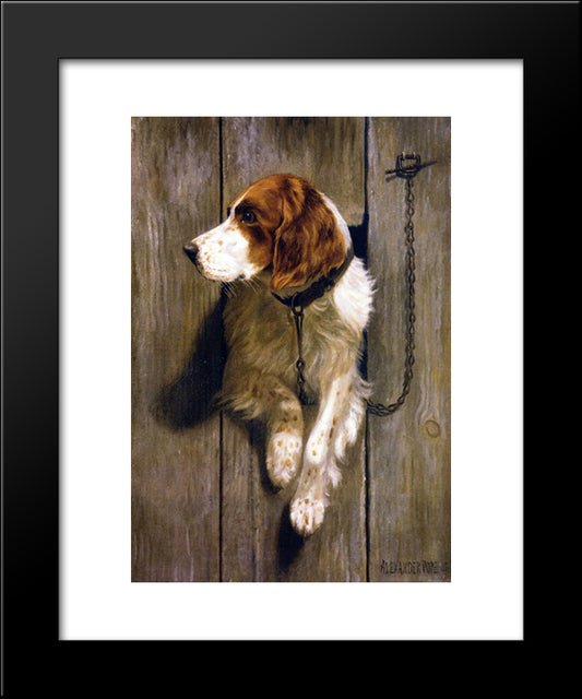 At The Kennel Door 20x24 Black Modern Wood Framed Art Print Poster by Pope, Alexander