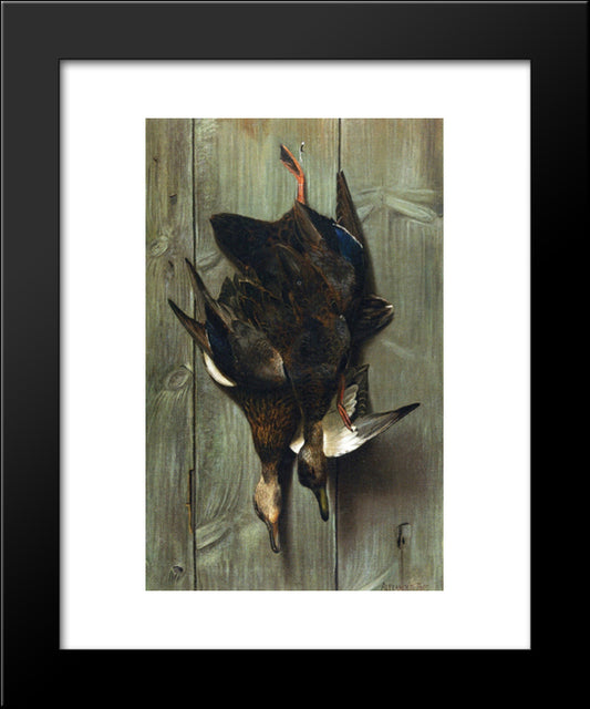 Hanging Ducks 20x24 Black Modern Wood Framed Art Print Poster by Pope, Alexander
