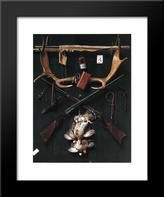 Sportsman'S Still Life 20x24 Black Modern Wood Framed Art Print Poster by Pope, Alexander