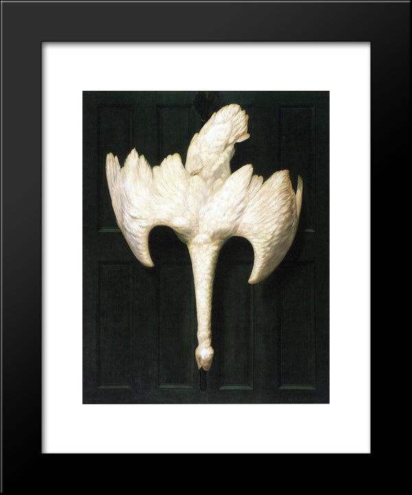 The Trumpeter Swan 20x24 Black Modern Wood Framed Art Print Poster by Pope, Alexander