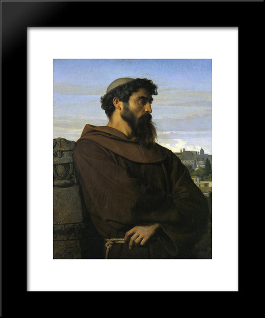 A Thinker, A Young Roman Monk 20x24 Black Modern Wood Framed Art Print Poster by Cabanel, Alexandre