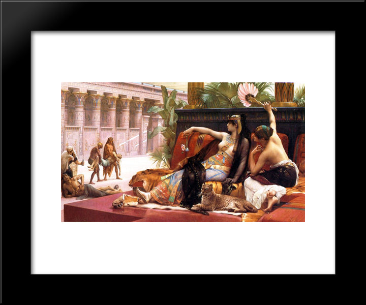 Cleopatra Testing Poisons On Those Condemned To Death 20x24 Black Modern Wood Framed Art Print Poster by Cabanel, Alexandre