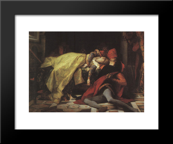 Death Of Francesca Da Rimini And Paolo Malatesta 20x24 Black Modern Wood Framed Art Print Poster by Cabanel, Alexandre