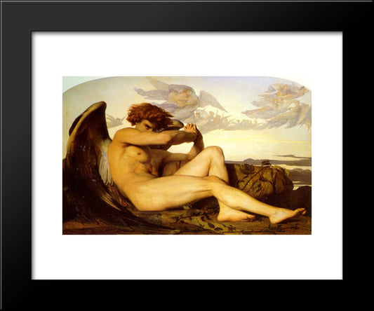 Fallen Angel 20x24 Black Modern Wood Framed Art Print Poster by Cabanel, Alexandre