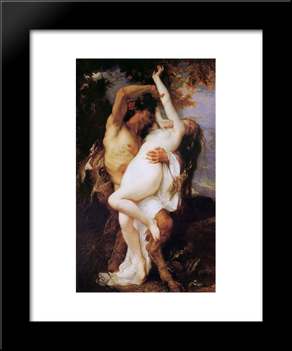 Nymph And Satyr 20x24 Black Modern Wood Framed Art Print Poster by Cabanel, Alexandre