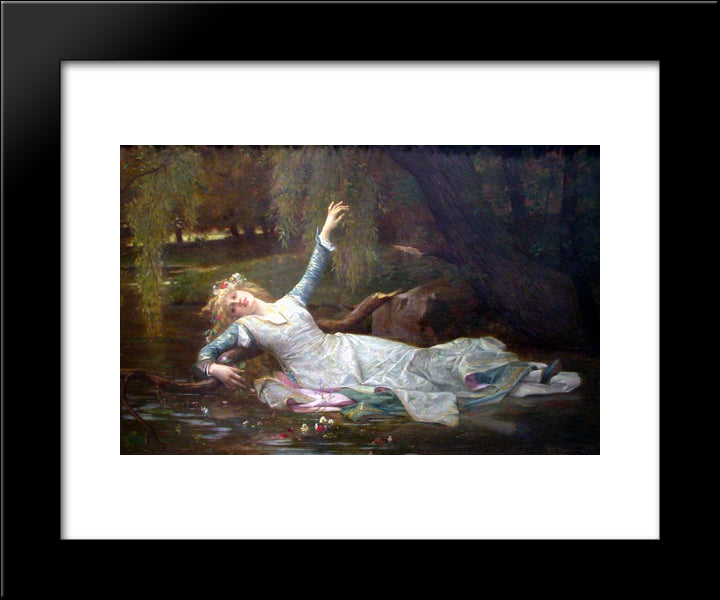 Ophelia 20x24 Black Modern Wood Framed Art Print Poster by Cabanel, Alexandre