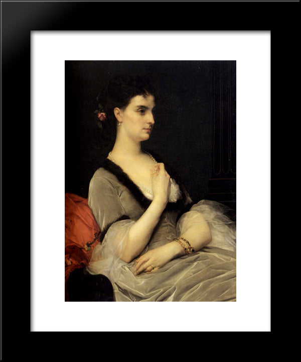 Portrait Of Countess E.A. Vorontova-Dashkova 20x24 Black Modern Wood Framed Art Print Poster by Cabanel, Alexandre