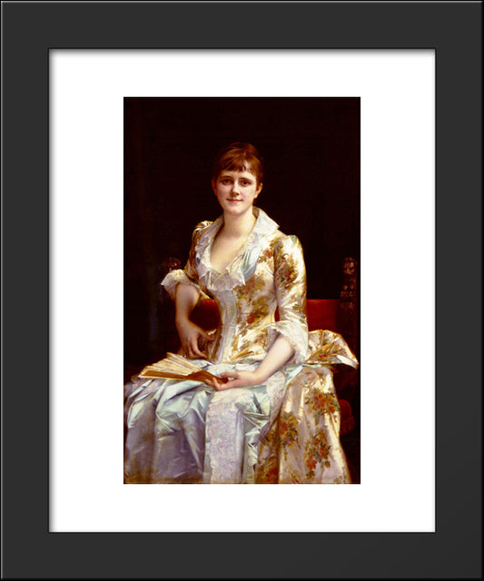 Portrait Of Young Lady 20x24 Black Modern Wood Framed Art Print Poster by Cabanel, Alexandre