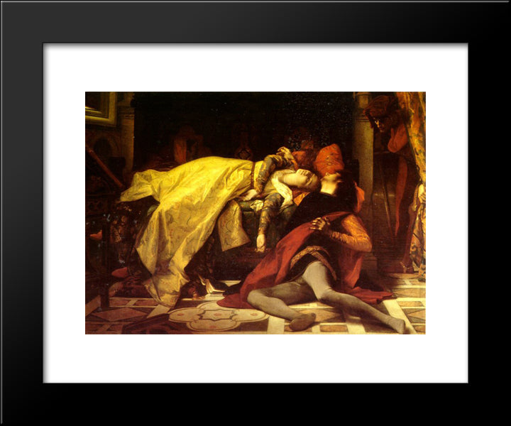 The Death Of Francesca De Rimini And Paolo Malatesta 20x24 Black Modern Wood Framed Art Print Poster by Cabanel, Alexandre