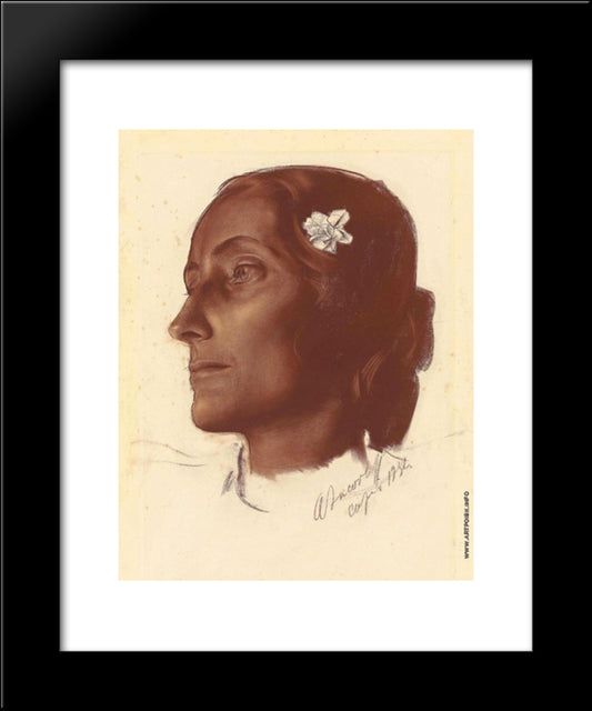 A Girl From Capri 20x24 Black Modern Wood Framed Art Print Poster by Jacovleff, Alexandre