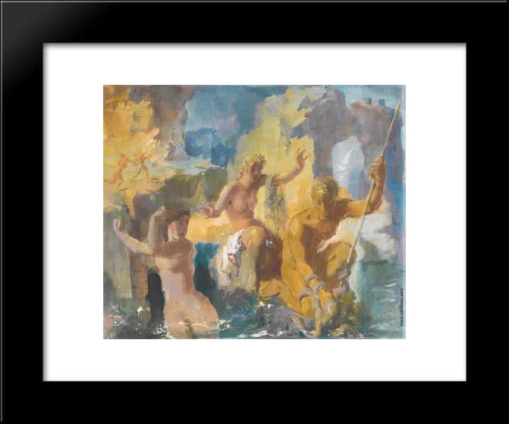 Allegory 20x24 Black Modern Wood Framed Art Print Poster by Jacovleff, Alexandre