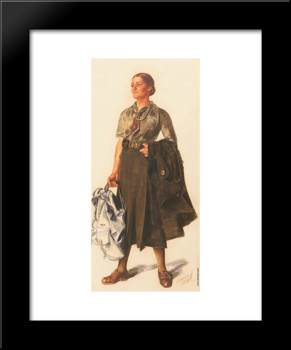 Anita Lopez In The Form Of Scout 20x24 Black Modern Wood Framed Art Print Poster by Jacovleff, Alexandre