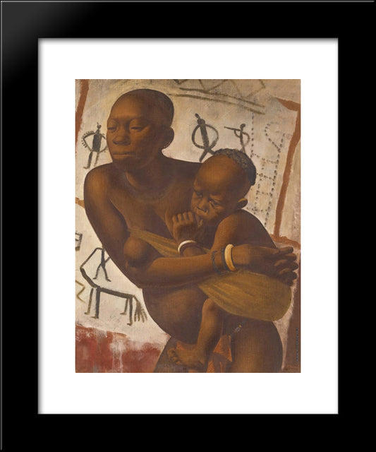 Banda Woman With A Child 20x24 Black Modern Wood Framed Art Print Poster by Jacovleff, Alexandre