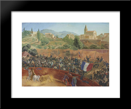 Bullfighting 20x24 Black Modern Wood Framed Art Print Poster by Jacovleff, Alexandre