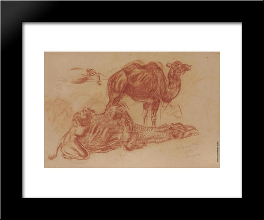Camels 20x24 Black Modern Wood Framed Art Print Poster by Jacovleff, Alexandre