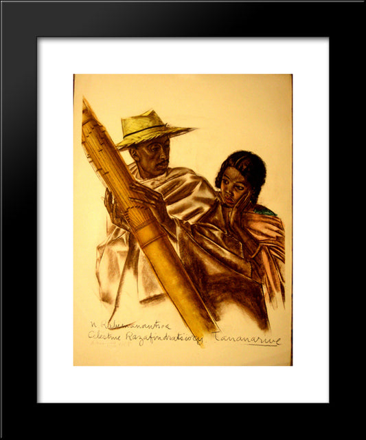 Dessins Et Peintures D'Afrique Executes Au Cours De L'Expedition Citroen Centre Afrique 20x24 Black Modern Wood Framed Art Print Poster by Jacovleff, Alexandre