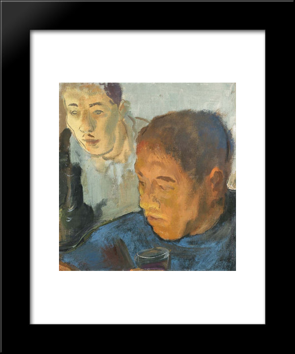Double Portrait 20x24 Black Modern Wood Framed Art Print Poster by Jacovleff, Alexandre