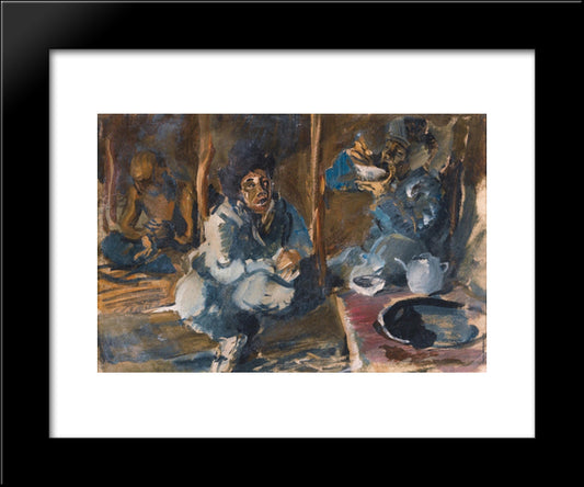 In The Kyrgyz Yurt 20x24 Black Modern Wood Framed Art Print Poster by Jacovleff, Alexandre