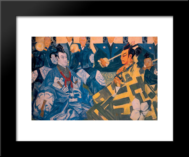 Japanese Theatre (Kabuki) 20x24 Black Modern Wood Framed Art Print Poster by Jacovleff, Alexandre