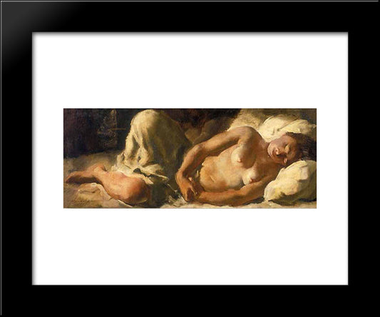 Nu Sleeping 20x24 Black Modern Wood Framed Art Print Poster by Jacovleff, Alexandre