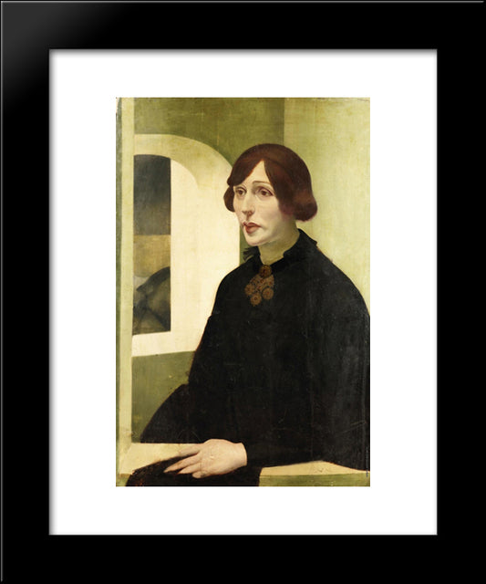 Portrait Of Iren Fon Radlov 20x24 Black Modern Wood Framed Art Print Poster by Jacovleff, Alexandre