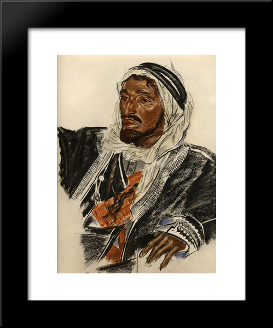 Sheikh Sattam De Haddadin Of Palmyra 20x24 Black Modern Wood Framed Art Print Poster by Jacovleff, Alexandre