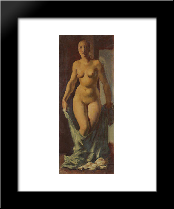 Standing Nude 20x24 Black Modern Wood Framed Art Print Poster by Jacovleff, Alexandre