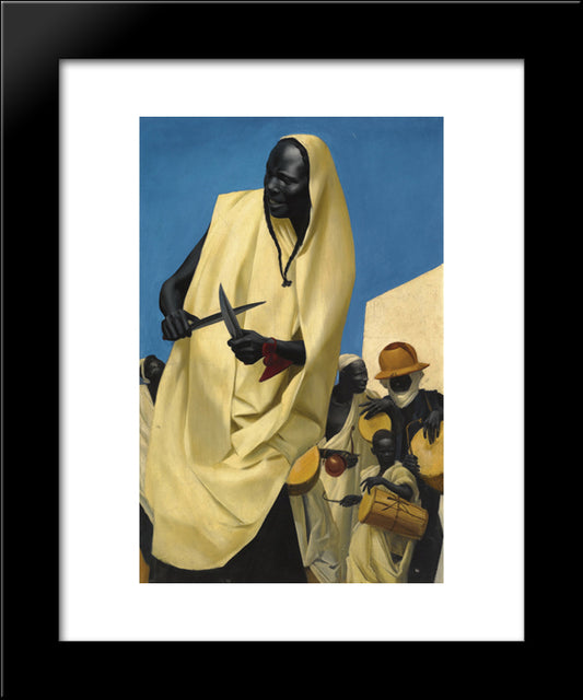 The Kuli-Kuta Dance, Niamey 20x24 Black Modern Wood Framed Art Print Poster by Jacovleff, Alexandre