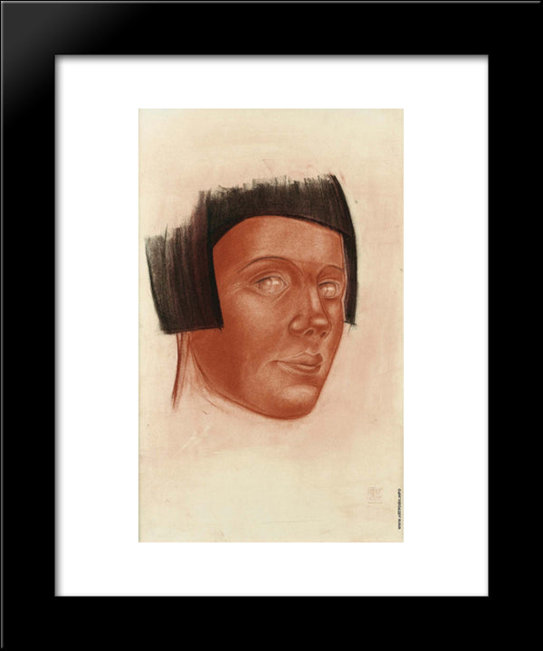 Woman Portrait 20x24 Black Modern Wood Framed Art Print Poster by Jacovleff, Alexandre